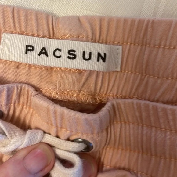 PacSun Los Angeles Pink Cotton Spandex Elastic Waist Shorts - Picture 4 of 10